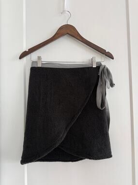 Blue Towel Wrap Skirt Soft Beach Cover-Up Adjustable Waist One Size